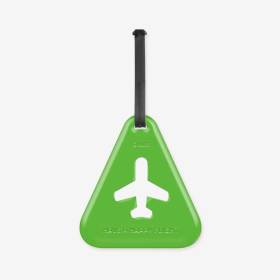 Etiqueta Para Maleta Triangular Avión Verde