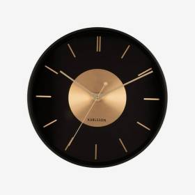 Reloj Pared Disco Negro-Dorado