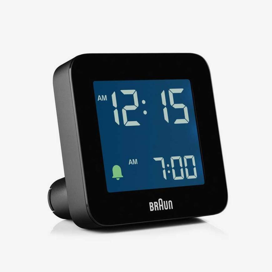 Braun Reloj despertador de proyección digital con 4 opciones de  retroiluminación, pantalla LCD negativa, ajuste rápido, alarma de pitido en  negro